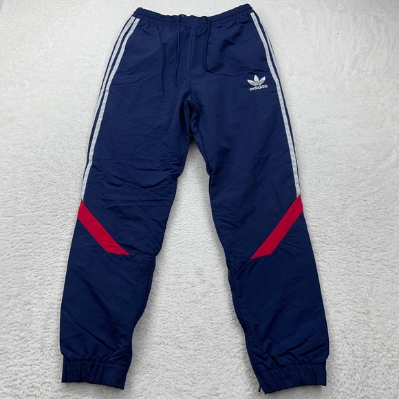 Adidas Mens Track Pants Navy Blue 3 Stripe Athletic Joggers S/P Small - Picture 1 of 9